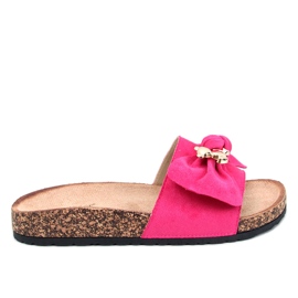 Pantuflas Loups de corcho fucsia con osito rosa