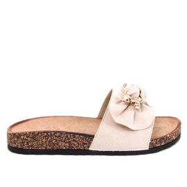 Loups Pantuflas de corcho beige con osito