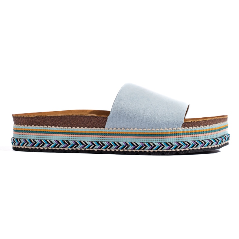 Chanclas de plataforma mujer azules