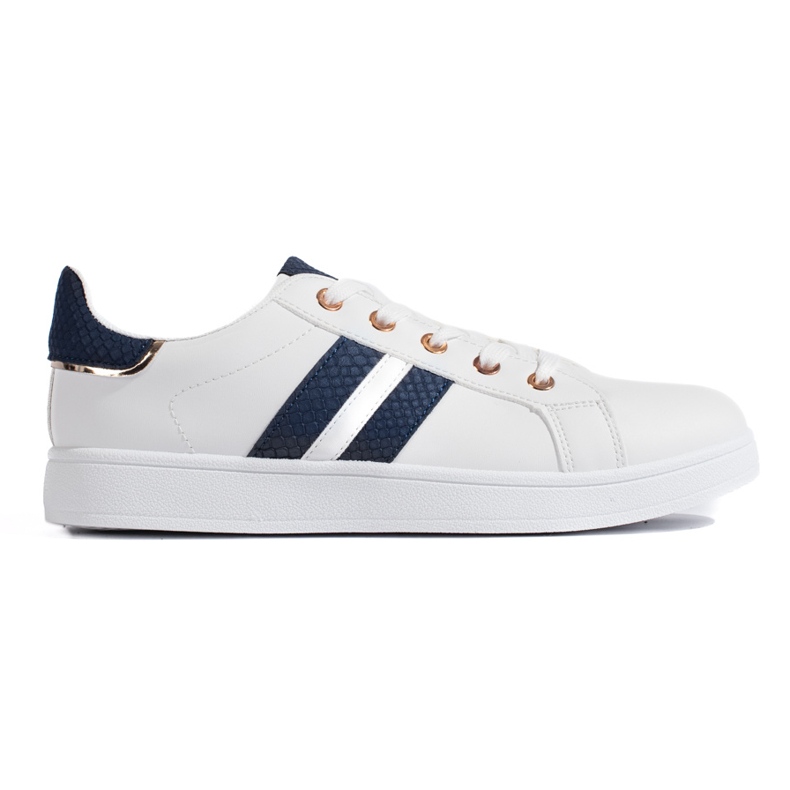 Zapatillas blancas con cordones para mujer. blanco
