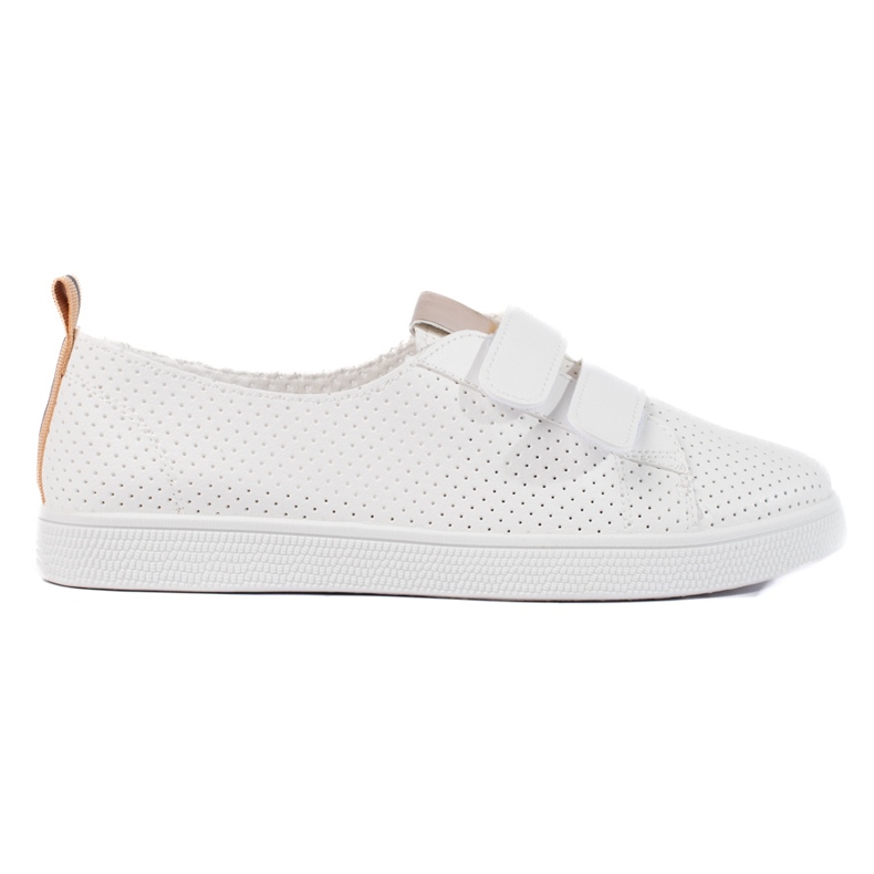 Zapatillas blancas de mujer con velcro. blanco Zapatillas blancas de mujer con velcro. blanco