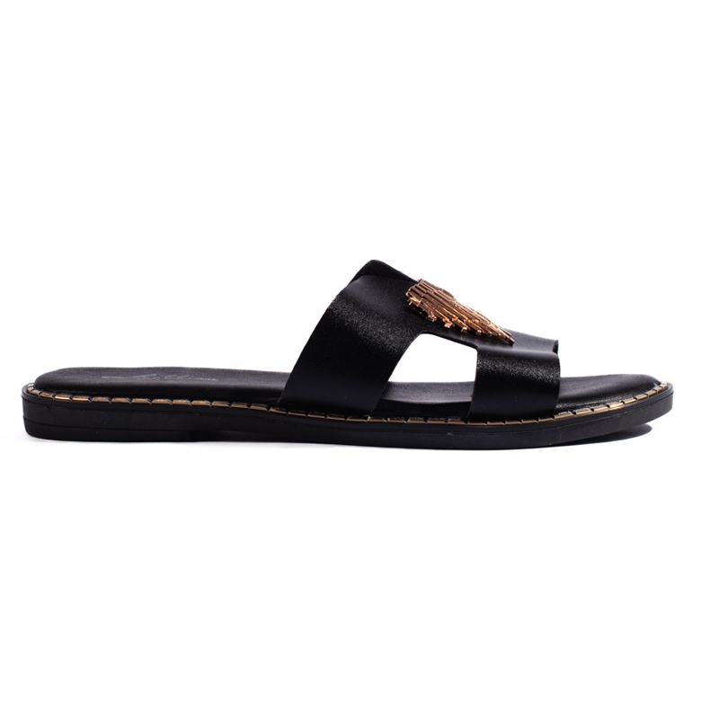 Chanclas planas de mujer negras negro
