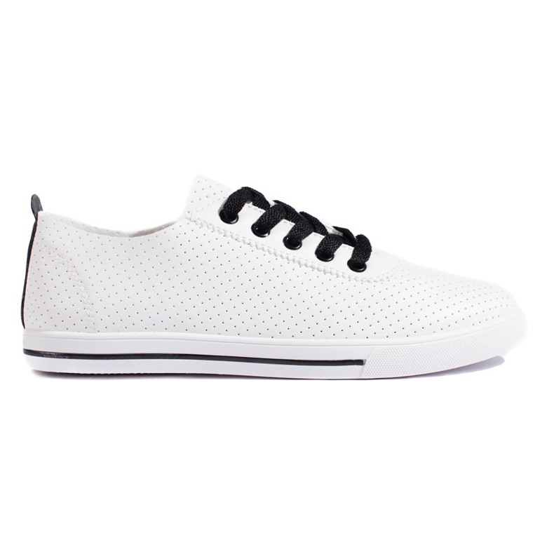 Deportivas mujer caladas blancas y negras blanco