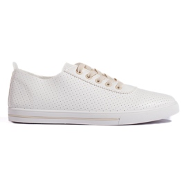 Deportivas mujer caladas blancas y beige blanco