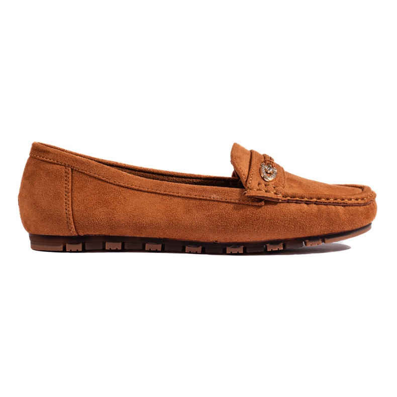 Mocasines mujer ante camel marrón