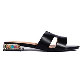 Chanclas planas de mujer negras negro