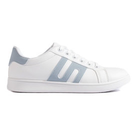 Deportivas blancas y azules de mujer blanco