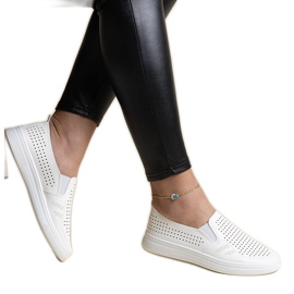 Zapatillas slip-on caladas blancas de Dafina blanco