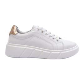 Deportivas Mujer de Piel con Plataforma, Blanco Danida
