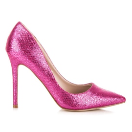 Super Mode Zapatos de salón con purpurina rosa rosado