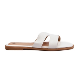 Chanclas Planas De Mujer Con Aberturas Blanco Fiviama
