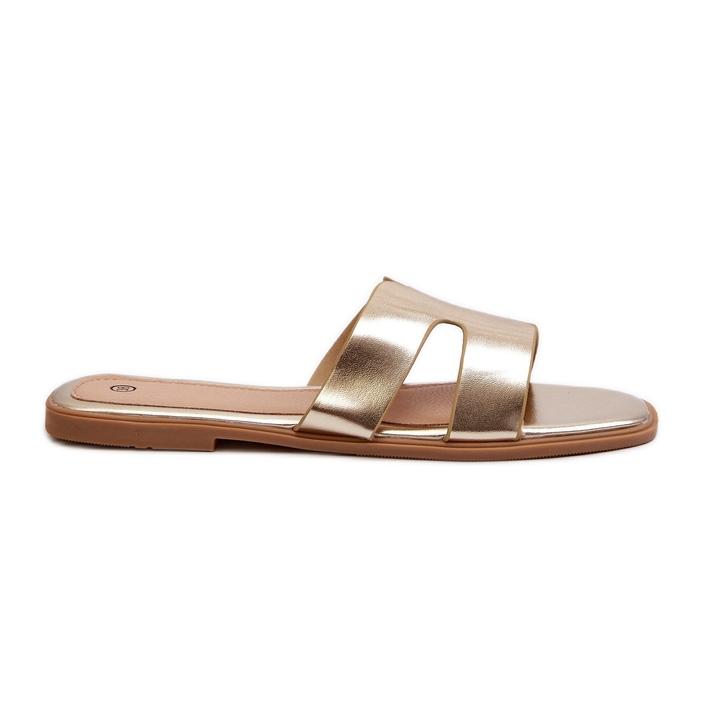Chanclas Planas de Mujer con Aberturas Dorado Fiviama