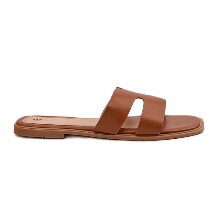 Chanclas Planas de Mujer con Aberturas, Marrón, Fiviama