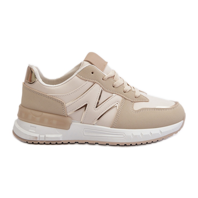 Zapatillas Deportivas de Mujer Beige Confeccionadas en Piel Ecológica Kaimans