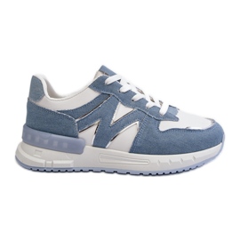 Zapatillas Deportivas Vaqueras Para Mujer Confeccionadas En Piel Ecológica, Kaimans Azules