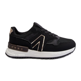Zapatillas Deportivas de Mujer Confeccionadas en Piel Ecológica Negra Vinelli negro