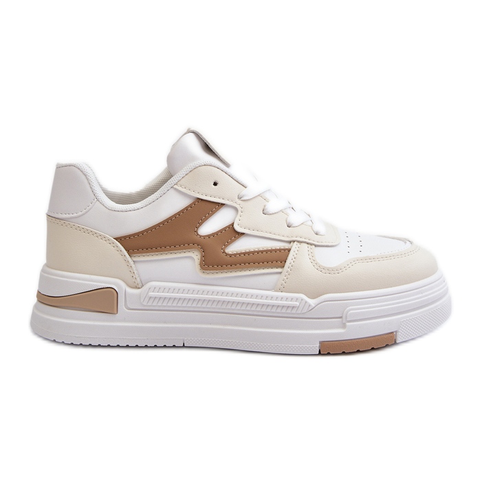 Zapatillas Deportivas De Mujer Con Plataforma En Piel Ecológica, Beige Lynnette