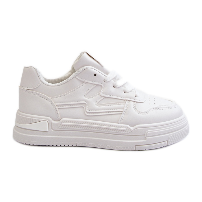 Zapatillas Deportivas De Mujer Con Plataforma Fabricadas En Piel Ecológica, Blanco Lynnette