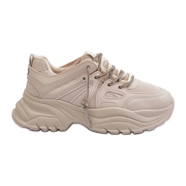 Zapatillas De Mujer Con Suela Maciza Y Cordones Decorativos Beige Relissa