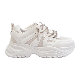 Zapatillas De Mujer Con Suela Maciza Y Cordones Decorativos Blanco Relissa