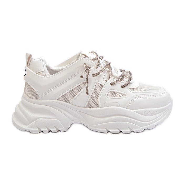 Zapatillas De Mujer Con Suela Maciza Y Cordones Decorativos Blanco Relissa