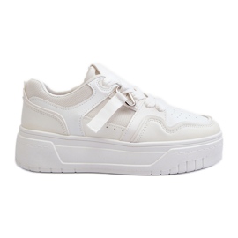 Zapatillas Deportivas De Mujer Con Plataforma Fabricadas En Piel Ecológica, Blanco Moun Zapatillas Deportivas De Mujer Con Plataforma Fabricadas En Piel Ecológica, Blanco Moun