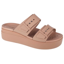 Chanclas Crocs Brooklyn Low Wedge Sandal 207431-2Q9 beige