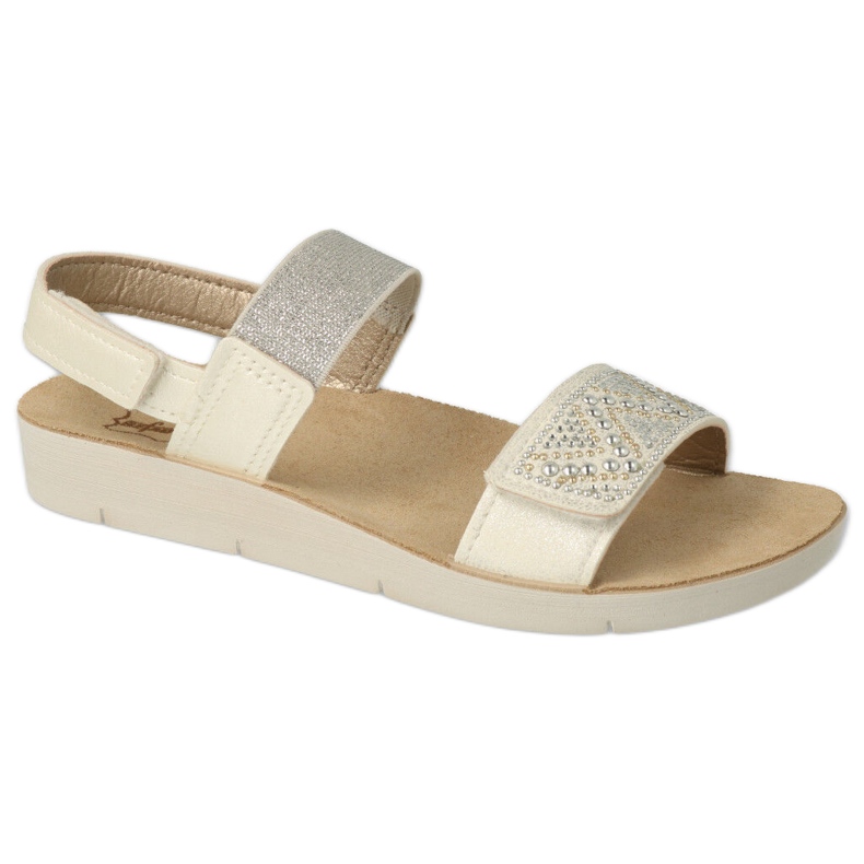 Sandalias infantil befado 068Y001 con lentejuelas blancas blanco Sandalias infantil befado 068Y001 con lentejuelas blancas blanco