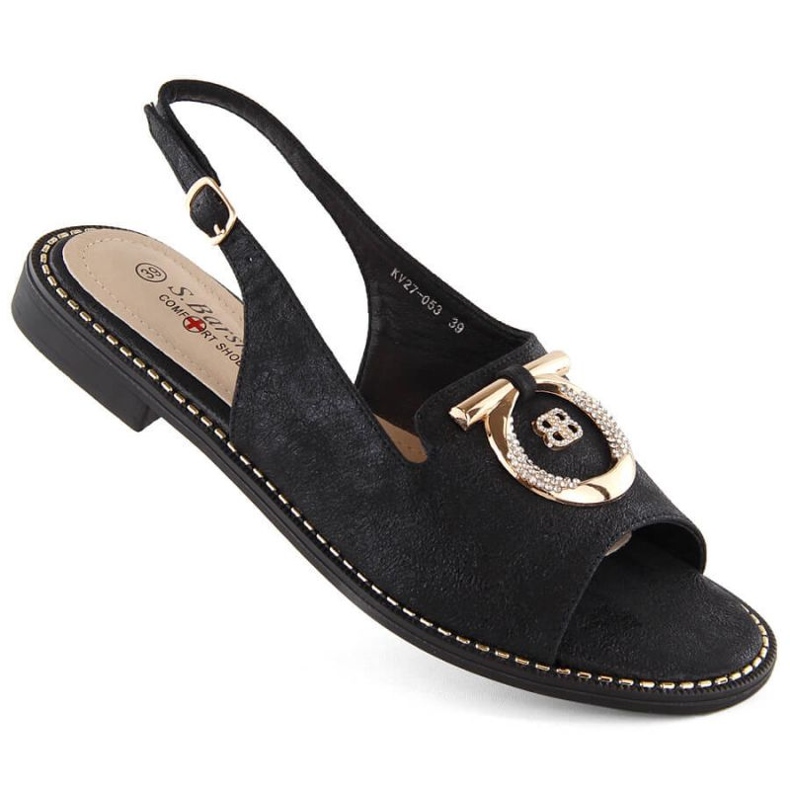 Sandalias cómodas con decoración S.Barski W OLI256A, negro