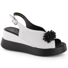 Sandalias cuña de piel con abalorios Filippo W PAW529B blanco