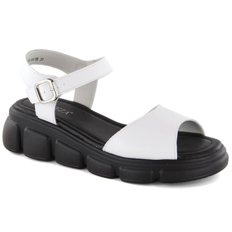 Sandalias cuña Vinceza W JAN300 piel blanca blanco