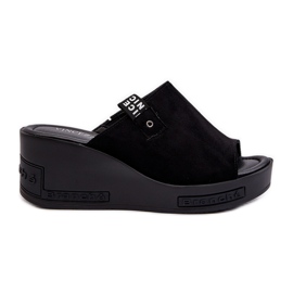 Vinceza Chanclas con cuña Vleni de mujer de color negro