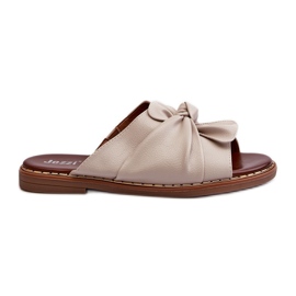 Chanclas de Mujer Tacón Plano Beige Nelvira