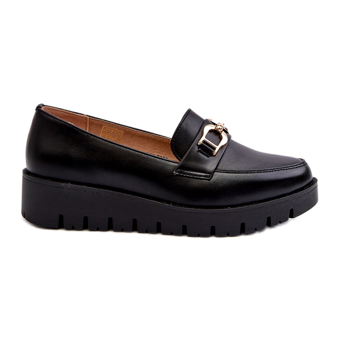 Evento Mocasines De Mujer Con Plataforma Y Adorno, Negro