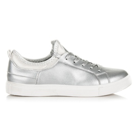 Zapatillas de mujer con cordones gris