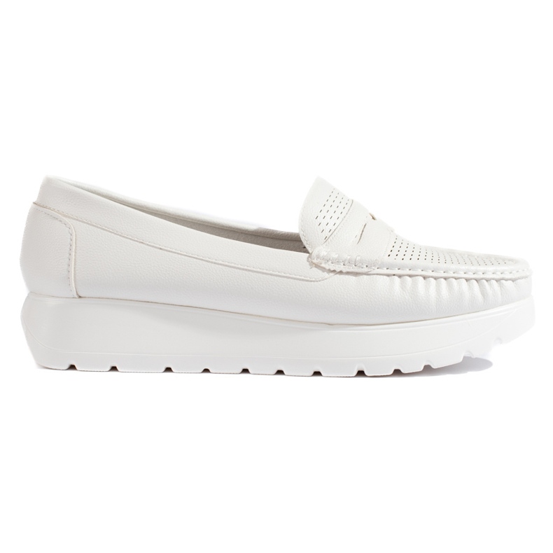 Goodin Mocasines blancos calados en la plataforma.