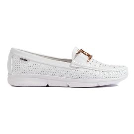 Goodin Mocasines de mujer blancos con hebilla. Goodin Mocasines de mujer blancos con hebilla.