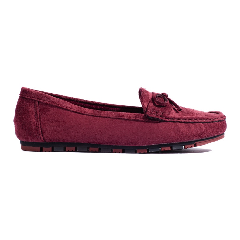 Mocasines mujer ante burdeos rojo
