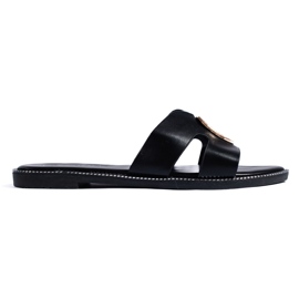 Chanclas planas de mujer negras negro