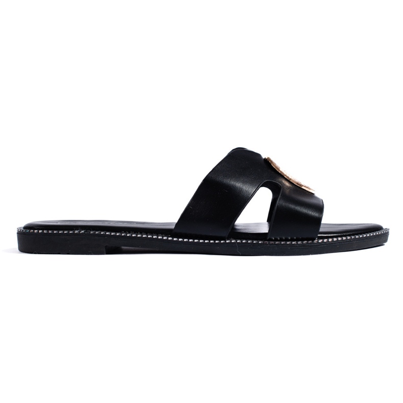 Chanclas planas de mujer negras negro