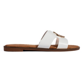 Chanclas planas mujer blancas blanco