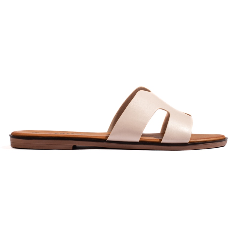 Chanclas planas de mujer beige