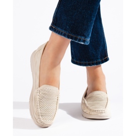 Mocasines mujer beige