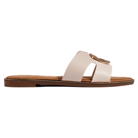 Chanclas planas de mujer beige