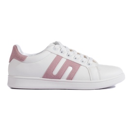 Zapatillas de mujer blancas y rosas. blanco