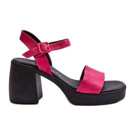 Zazoo 40386 Sandalias Tacón Mujer Piel Fucsia rosado