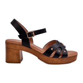 Sandalias De Tacón Alto Para Mujer Fabricadas En Piel Ecológica, Assames Negro