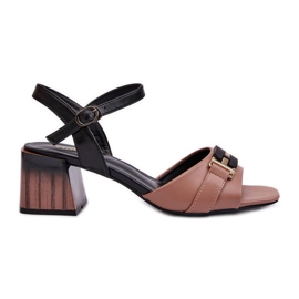 Vinceza Elegantes sandalias de tacón alto en bloque Natissa de mujer de color rosa