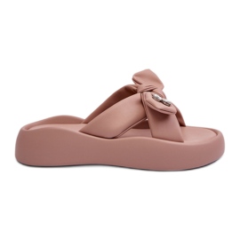 Chanclas de Mujer de Piel con Plataforma Rosa GOE NN2N4109