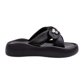 Chanclas de Mujer de Piel con Plataforma Negra GOE NN2N4110 negro